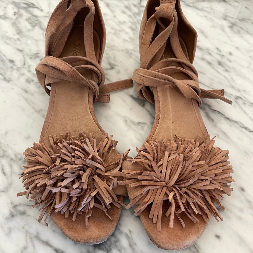 Madewell Kaia Suede Wrap Sandal - Dusty Pink